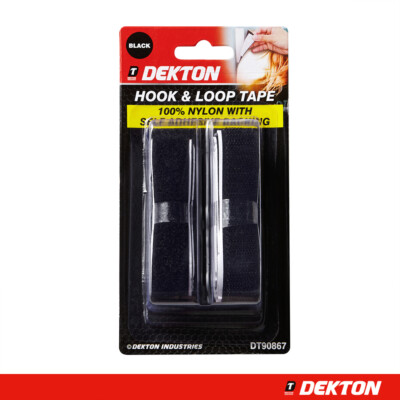 Dekton schwarz 20 mm x 1 m Klett 100 % Nylon mit Trägerkleber