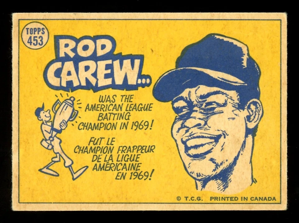 1970 OPC O PEE CHEE BASEBALL #453 ROD CAREW ALL STAR VG-EX MINNESOTA TWINS Card - Image 2 of 2