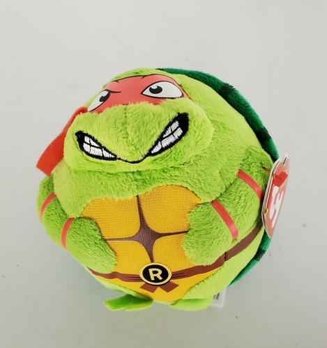 Ty Beanie Ballz Teenage Mutant Ninja Turtles Raphael Mask Red Plush - Imagen 1 de 9