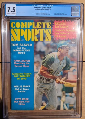 Reggie Jackson, Complete Sports, Spring 1970, CGC 7.5, Newsstand