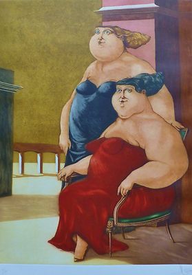 CARLOS JOSE LEDDA 1932-2020 TWO LADIES HAND SIGNED ETCHING José Argentinean Art