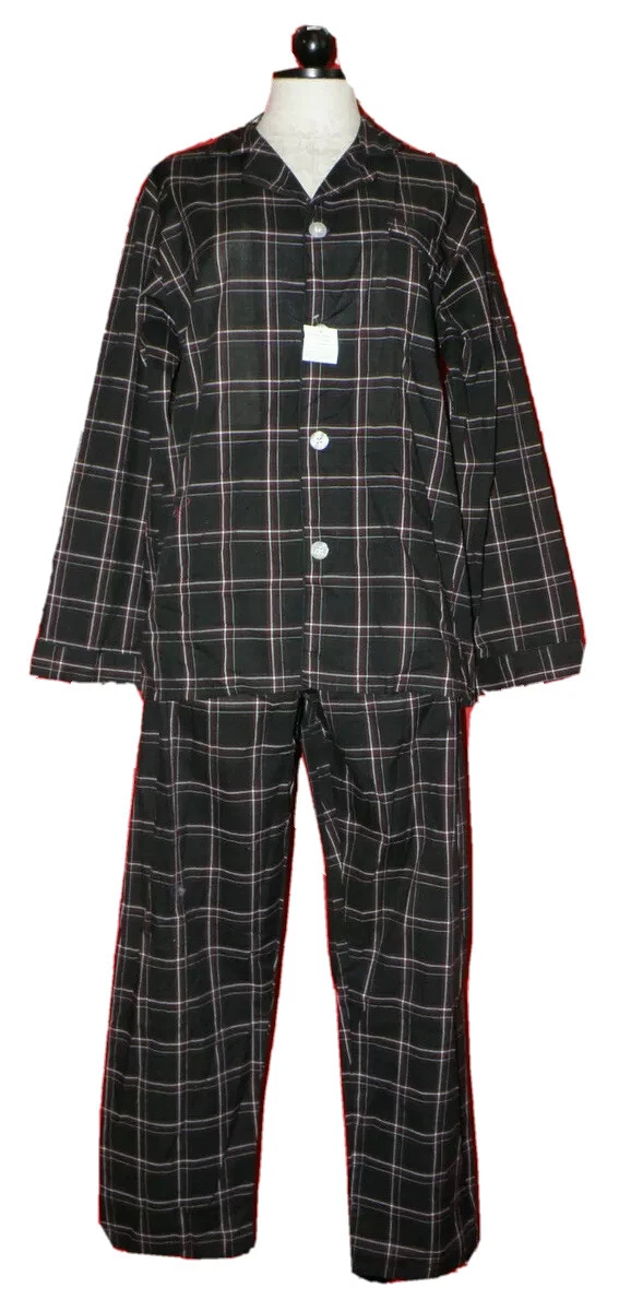 Pajama Set BASIC EDITION Lightweight Cotton Blend Plaid Size S Man’s NEW