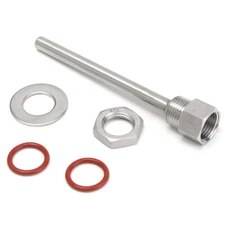 6'' 304 Kettle Homebrew Thermometer Part Thermowell Kit With 1/2" BSP Lock Nut
