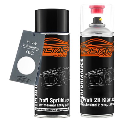 Autolack 2K Spraydosen Set für VW Volkswagen Y9C Ibisweiss Blanc Ibis