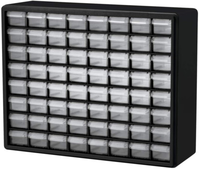 Akro-Mils Black 64 Drawer Plastic Parts Storage Hardware and Craft Cabinet