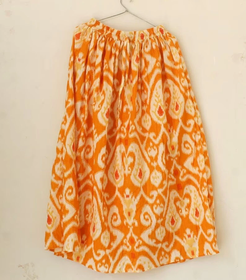 Indian Alia Skirt Cotton Skirt, Long Skirt, Free Size Beachwear IKAT Skirt AU