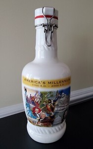 America's Millennium 1000 A.D. - 2000 A.D. Beer Growler Decanter Bottle