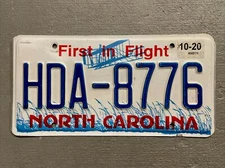 NORTH CAROLINA LICENSE PLATE FIRST IN FLIGHT ✈️  RANDOM LETTERS/NUMBERS NICE!!😎