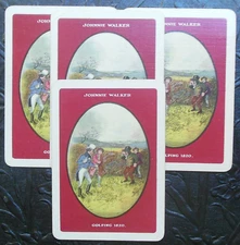 4 Vintage Swap Playing Cards-Golfing 1820-Johnnie Walker Liquor Advertising
