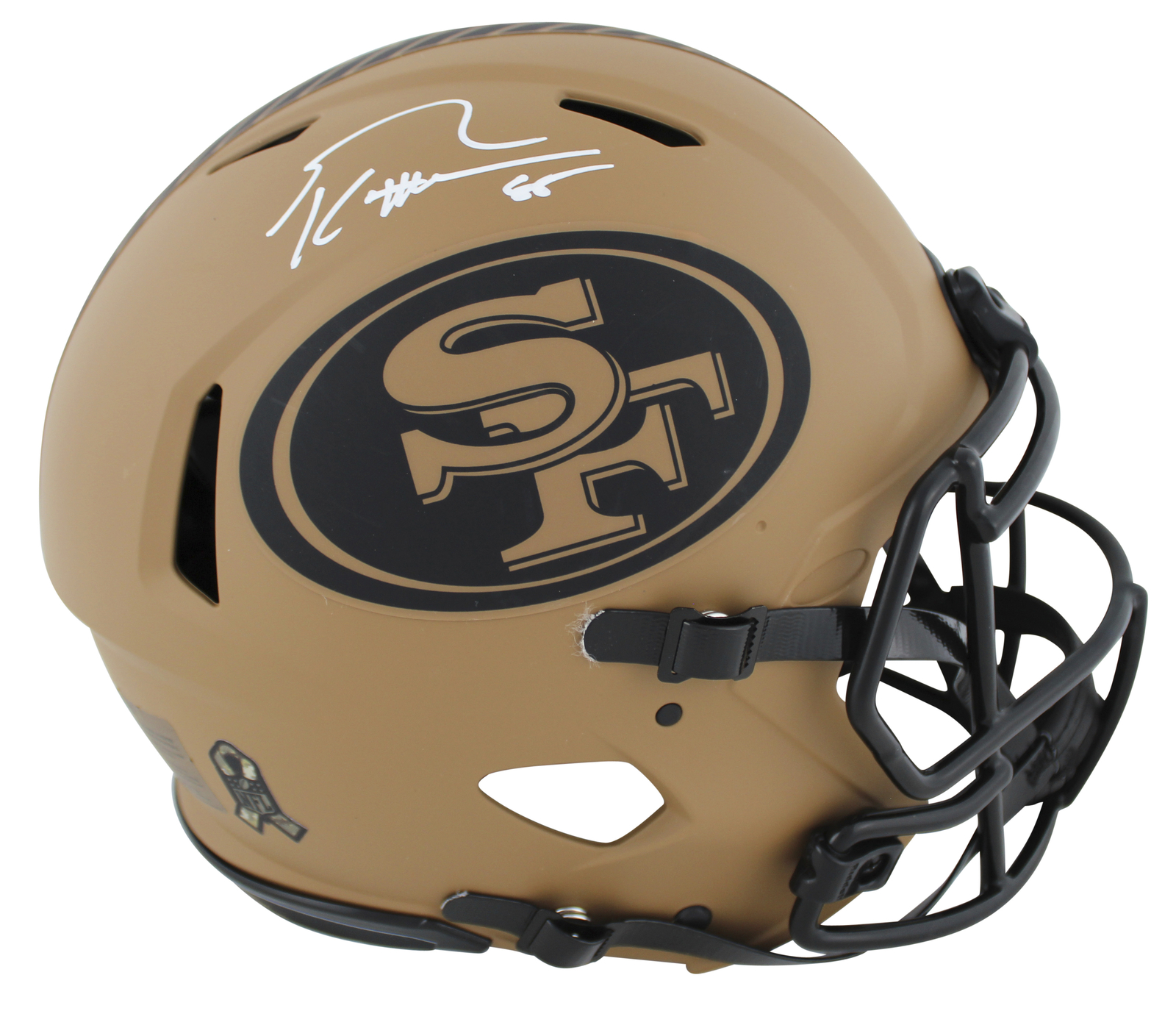 George Kittle Autographed Signed 49Ers Salute To Service Ii F/S Speed Proline Helmet Beckett Wit 