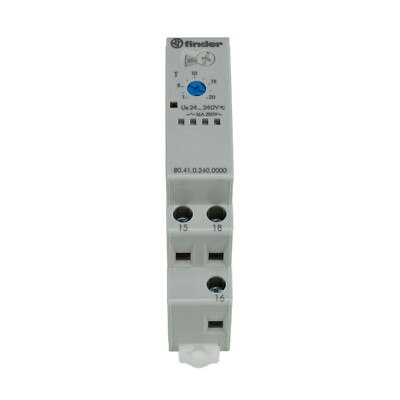 Finder 80.41.0.240.0000 Time Delay Relay, 100 ms, 24 h, 80 Series, SPDT, 16 A