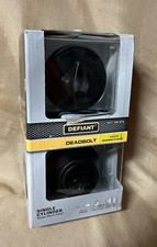 DEFIANT Single Cylinder Deadbolt 2-way adjustable latch Key Lock in Matte Black