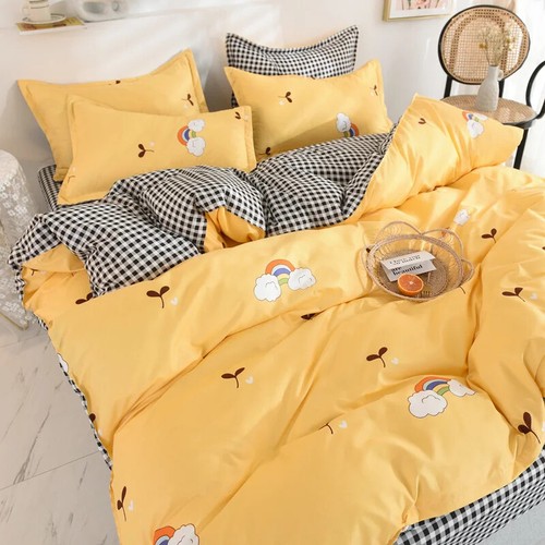 3/4pcs Cute Cartoon Fruit Bedding Set Flat Bed Sheet Duvet Cover Pillowcase - Bild 23 von 48