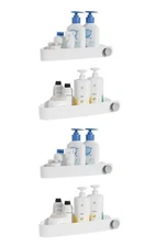 Shower Caddy Corner, 4 Pack Adhesive Corner Shower Shelves for Bathroom Organize