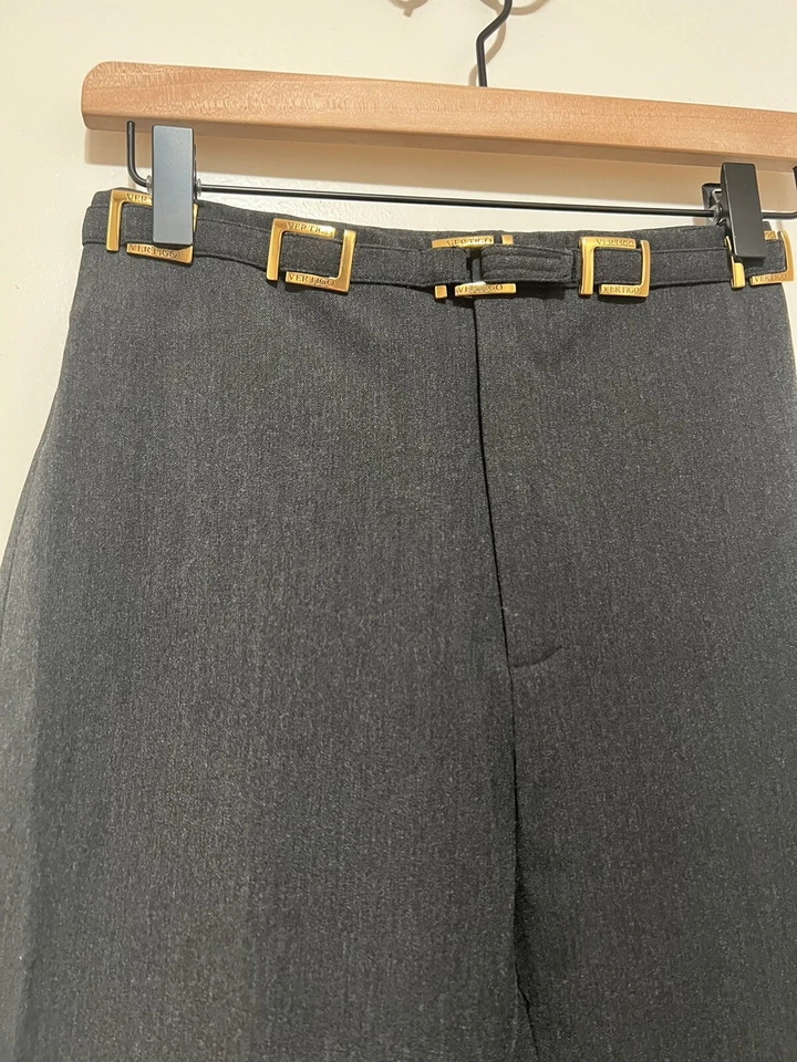 Pantalones de vestir para mujer Made in France Vertigo carrera cinturón talla 4 Foto 3 de 4