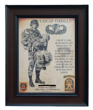 MC-BETTER: ARMY Airborne "Cheap Thrills" 509th PIR FRAMED (B1) PERSONALIZED