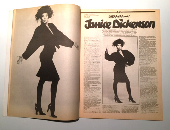 Janice Dickinson, Cover Girl. Ritz magazine Lichtfield no