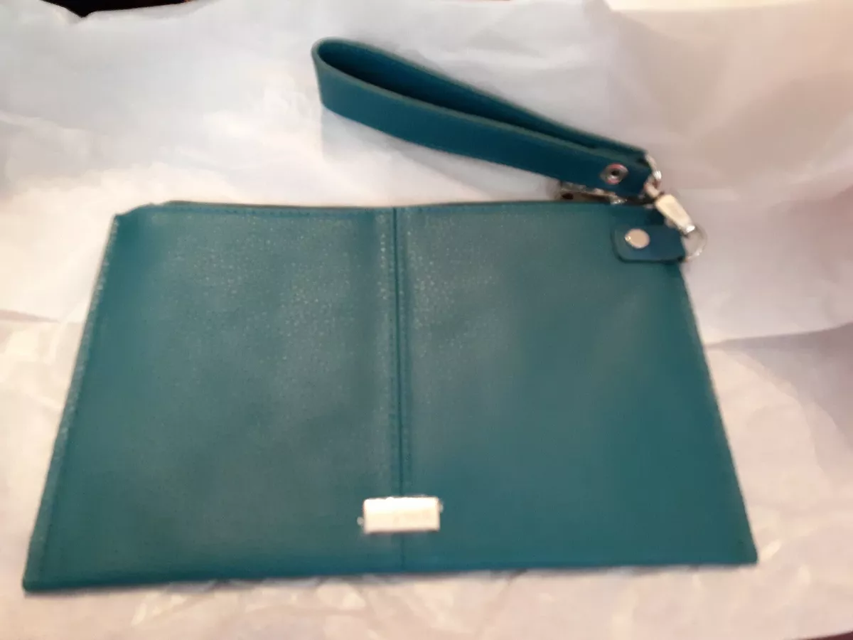 Thirty One 31 Jewell Via Noon Teal Affair Pebble Large Clutch