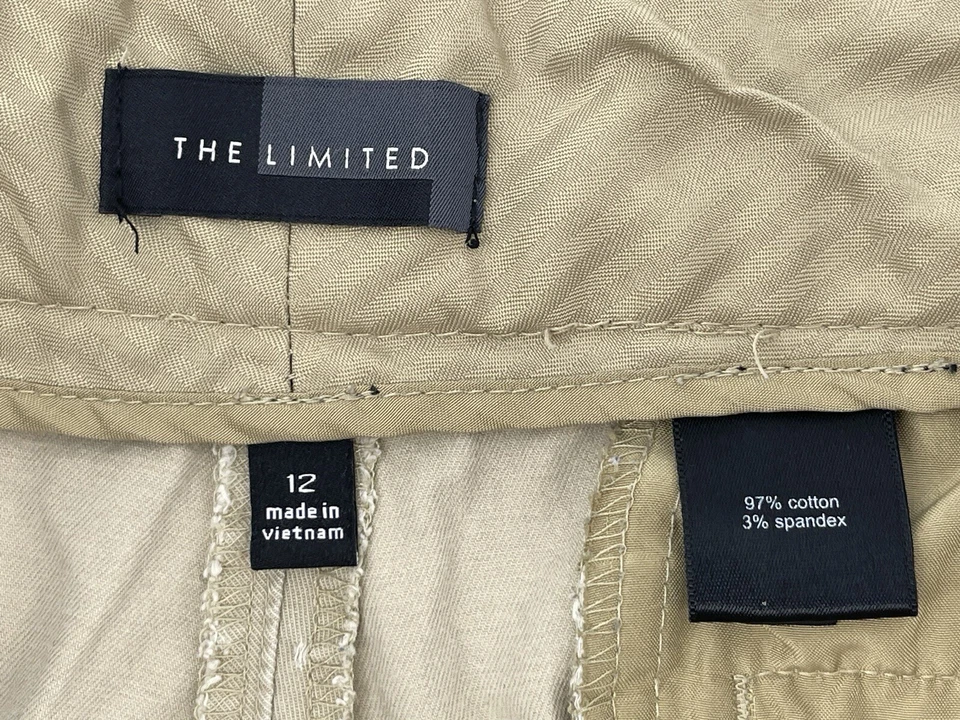 The Limited Chino Shorts Elástico Feminino Tamanho 12 Cintura Média Bege Bronzeado 36” Cintura - Imagem 2 de 4