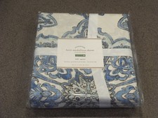 NEW 5PC Pottery Barn Britt Medallion Queen Duvet Set w 4 Shams in Blue