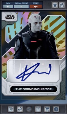 Star Wars Card Trader 2024 High Tek - The Grand Inquisitor Signatures Gold 99cc