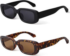 Retro Style Rectangle Sunglasses Women and Men Vintage Small Square Sun Glasse