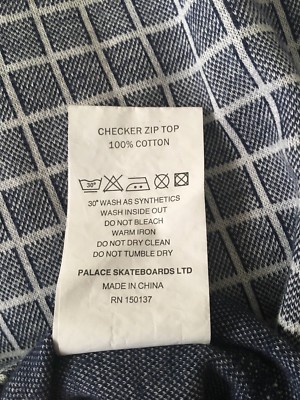 Palace Skateboards Checker Zip Top Navy White Size Medium | eBay