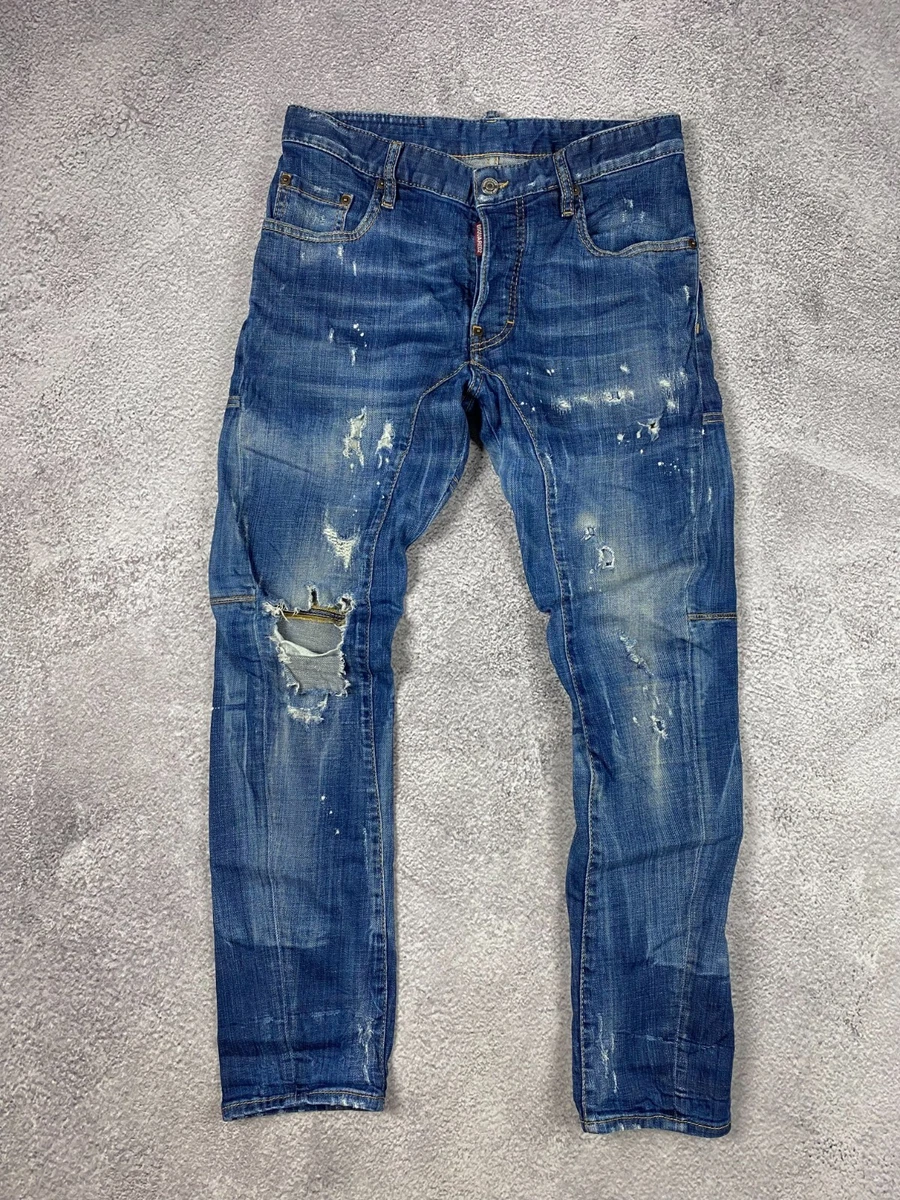 DSQUARED2 Tidy Biker Jean Size 44 Distressed Skinny Jeans
