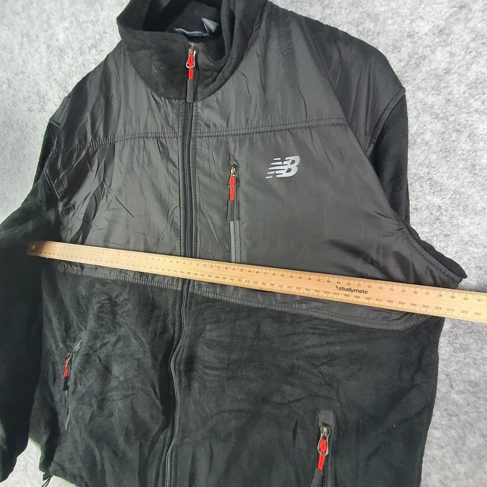 Jersey New Balance Para Hombre Grande Negro Polar Bolsillos con Cremallera Completa 9281 Foto 4 de 4