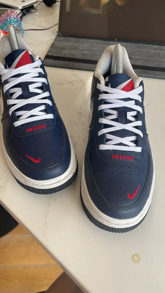 Nike infant air force 1 low clearance trainer white / red / obsidian
