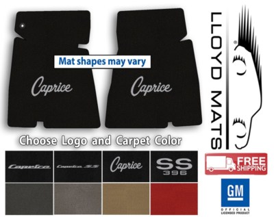 1965-1996 Caprice Classic Loop Carpet Front Floor Mats - Choose Color & Logo