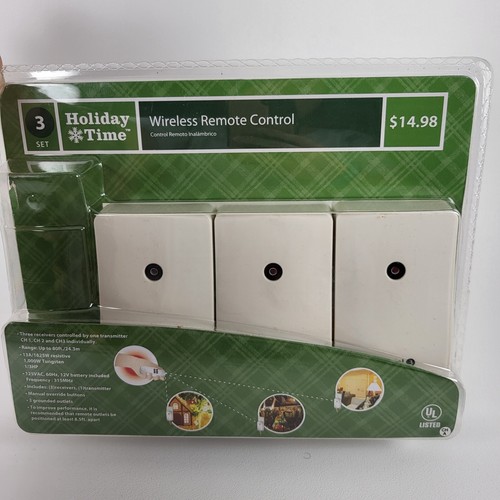 HOLIDAY TIME WIRELESS REMOTE CONTROL 3pk Operate Up To 6 Set Of Decorations - Picture 4 of 5