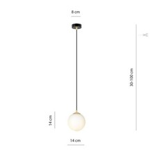 Emibig Lighting Lampada A Sospensione Royal, Bianco Opalino/Nero, Vetro, E14 - 5