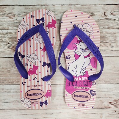 New Flip Flops Havaianas Marie The Aristocats Disney Pink Purple 