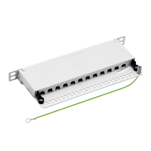Patchpanel Cat.6A 12-Port 0,5HE RJ45 geschirmt Desktop Aufputz grau ProfiPatch - Photo 12/12