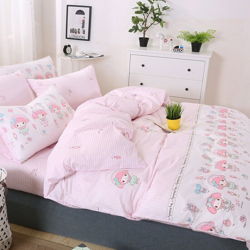 My Melody Cotton Bed Set Bed Sheet Quilt Cover Pillow Case 4 pcs set For kids - Picture 5 of 11