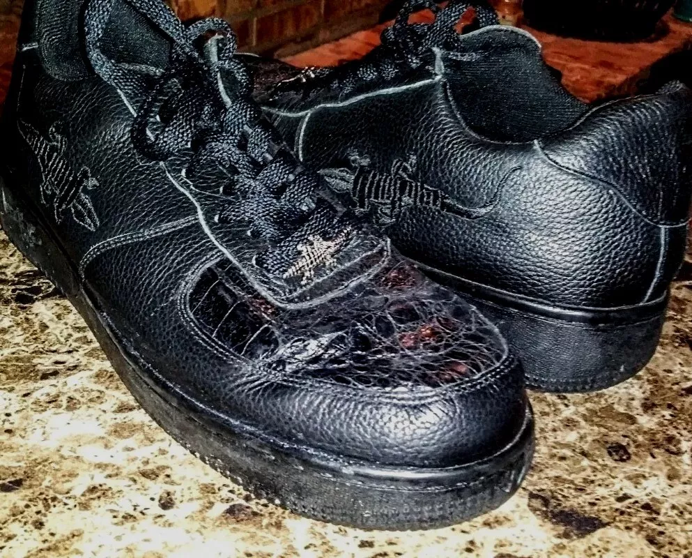 Slick exotica alligator sneakers sale