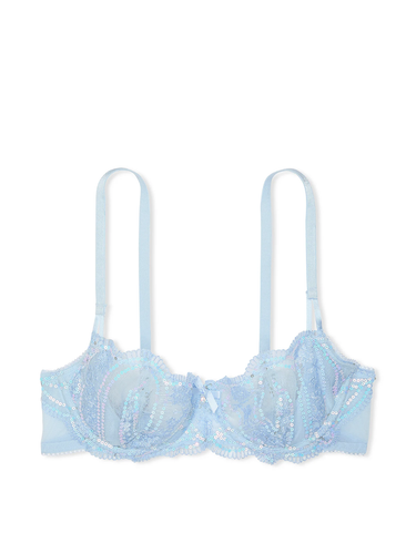 Victoria’s Secret BH Höschen Set Wicked irisierende Stickerei ungefüttert blau - Bild 8 von 8