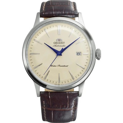 Orient Men's Automatic Watch RA-AC0033Y30B Bambino 40.5mm Ivory Dial Leather 30M