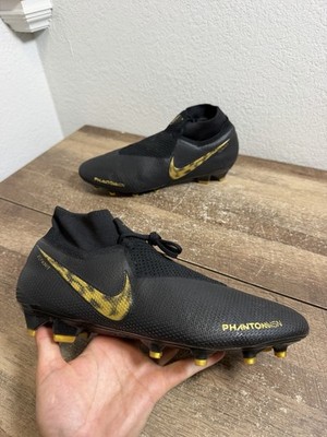 NIKE PHANTOM VISION ELITE FG BLACK-METALLIC GOLD AO3262-077 Men Size 11.5