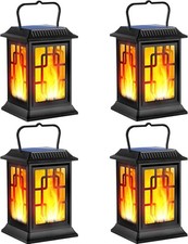 Solar Lanterns Outdoor Waterproof Hanging Lanterns Garden Solar Powered Flame