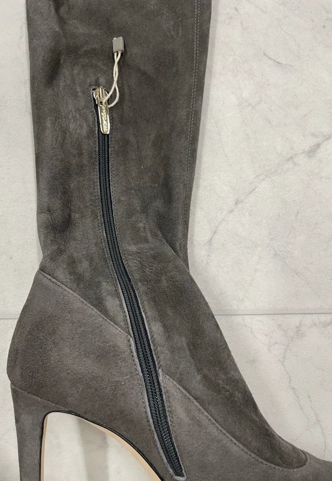 NUEVO EN CAJA Botas de Gamuza Sergio Rossi Matrix Elastizadas Sobre la Rodilla en Gris Talla:37 (US 7) Foto 2 de 4