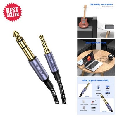 Plug and Play 3.5mm to 6.35mm Stereo Cable - 3.28FT for Guitar & Speakers