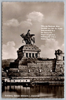 #ad #ad Kaiser Wilhelm I Monument Koblenz Germany Vintage Real Photo Postcard $14.95