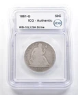 1861-O Seated Liberty Half Dollar WB-102 CSA Strike Authentic ICG *4896