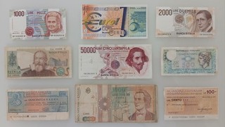 BANCONOTE REPUBBLICA ITALIANA PIÙ MONDIALI PIÙ MINI ASSEGNI PIÙ BUONO 9 PEZZI