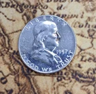 1957 Silver 90%  Proof Franklin Half Dollar   TP-10857