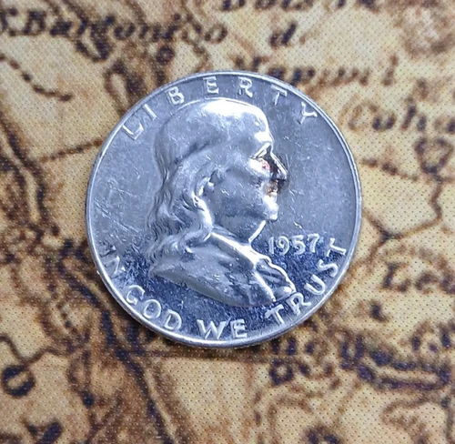 1957 Silver 90%  Proof Franklin Half Dollar   TP-10857