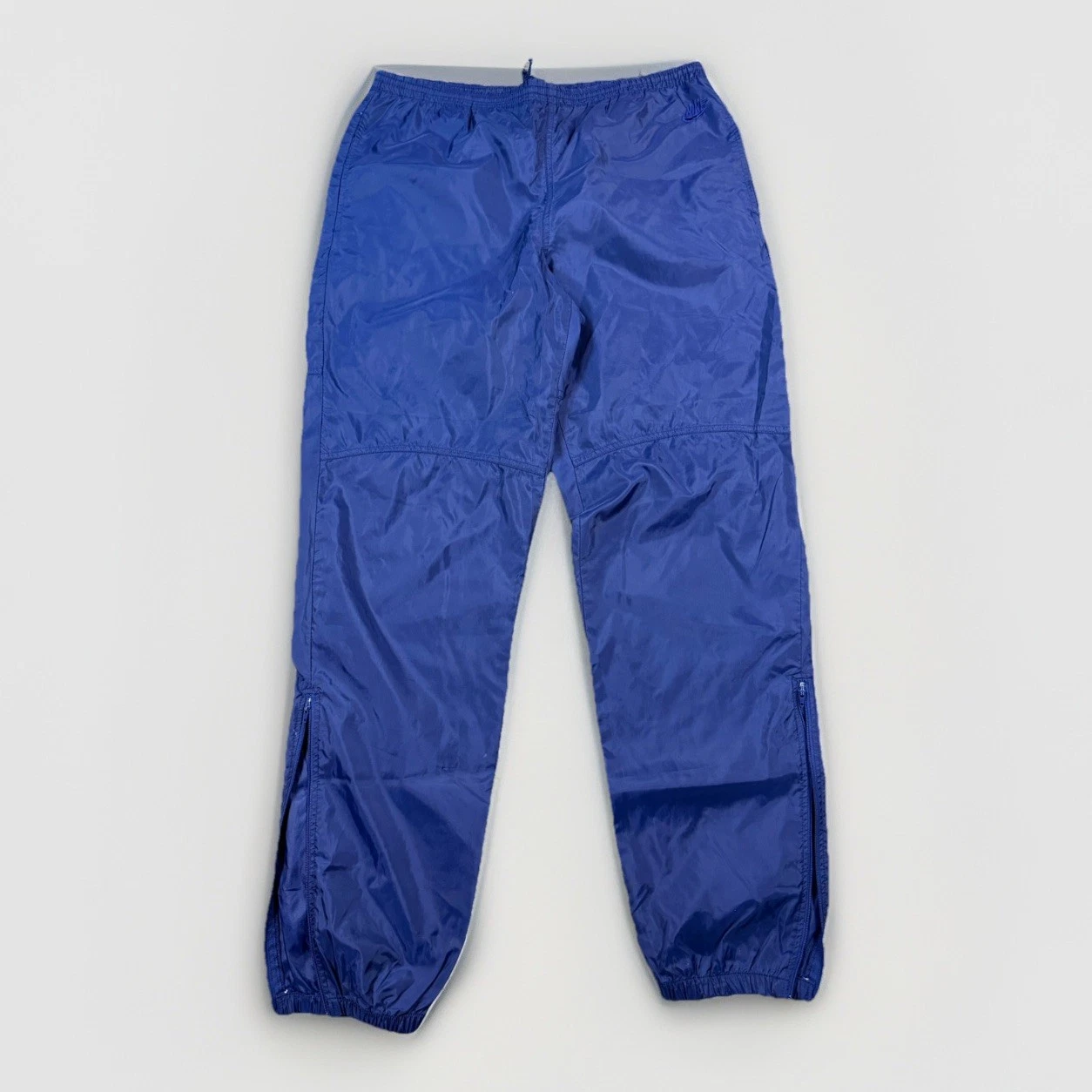 Vintage Nike Windbreaker Pants Mens Large Blue Nylon Track Zip Ankle 80’s 34x32