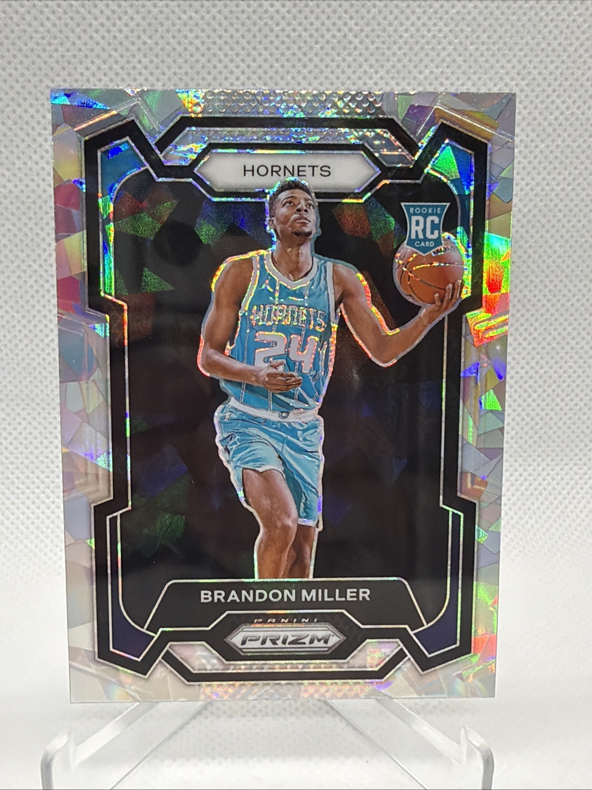 2023-24 Prizm BRANDON MILLER Silver Cracked Ice Rookie RC #152 SP! *Hornets